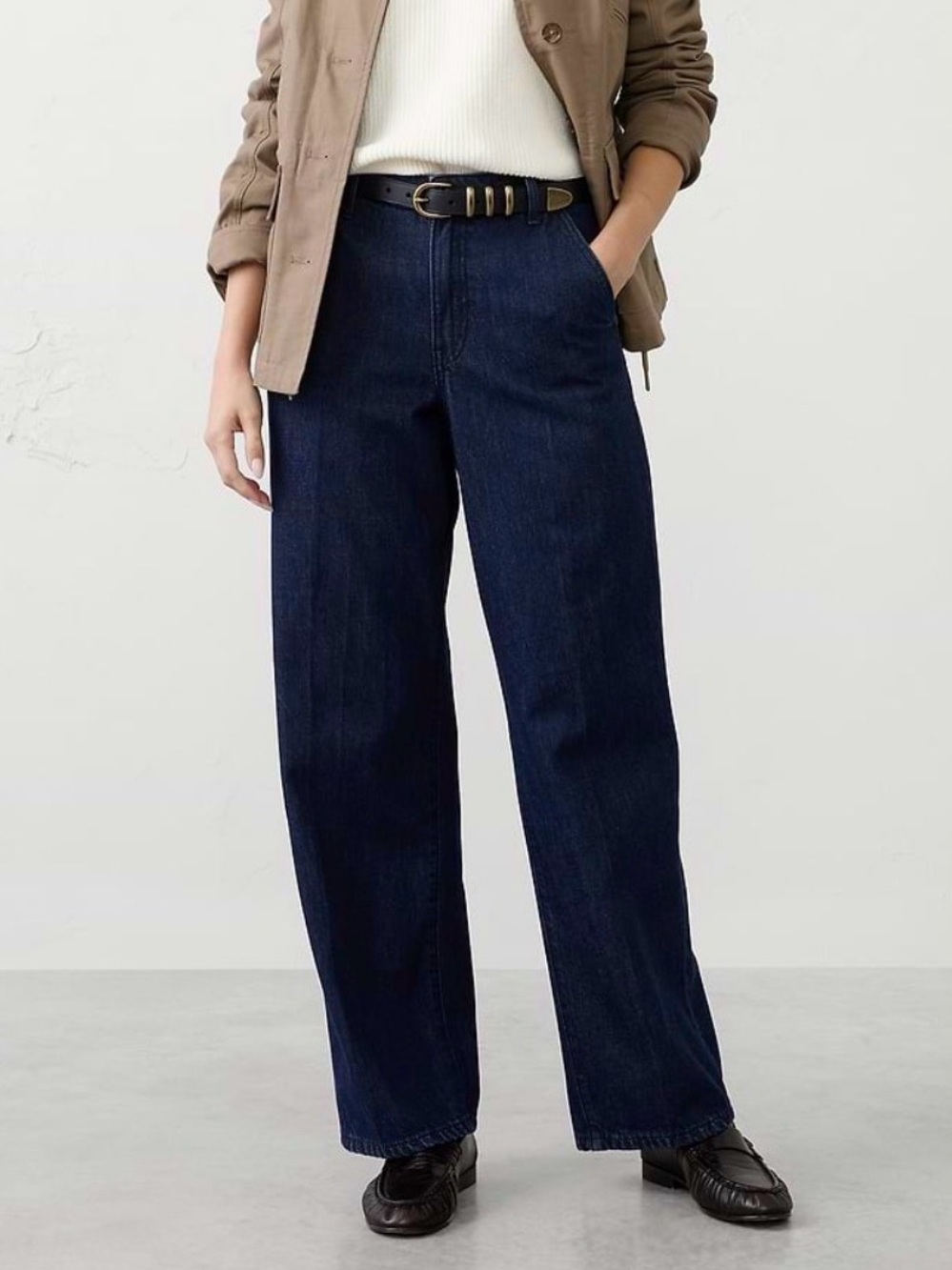 Banana Republic Dark Blue Wide-Leg High rise Jeans